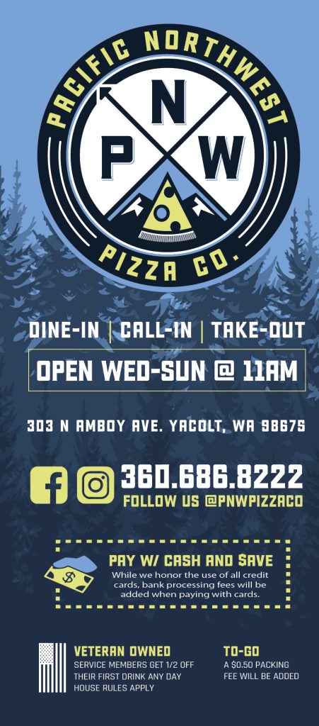 PNW Pizza Co. menu cover