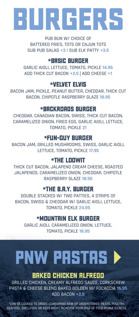 PNW Pizza Co. menu, page 7