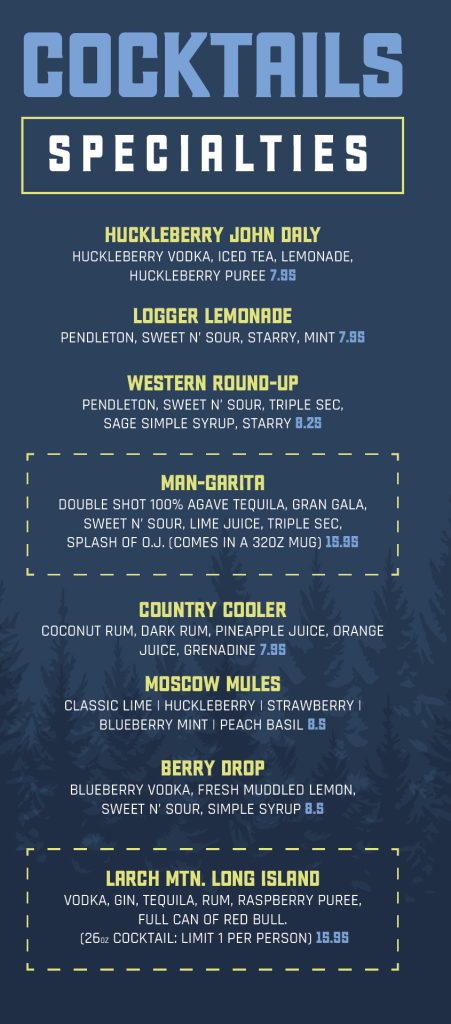 PNW Pizza Co. menu, page 12