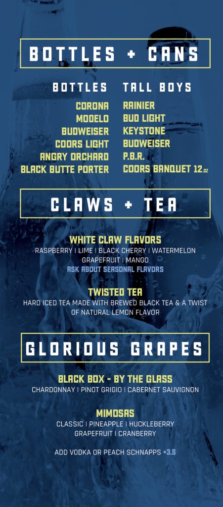 PNW Pizza Co. menu, page 15