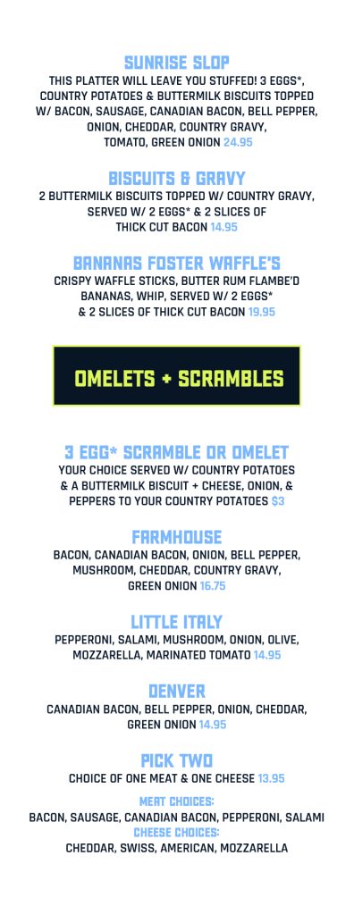 PNW Pizza Co. breakfast menu, page 2